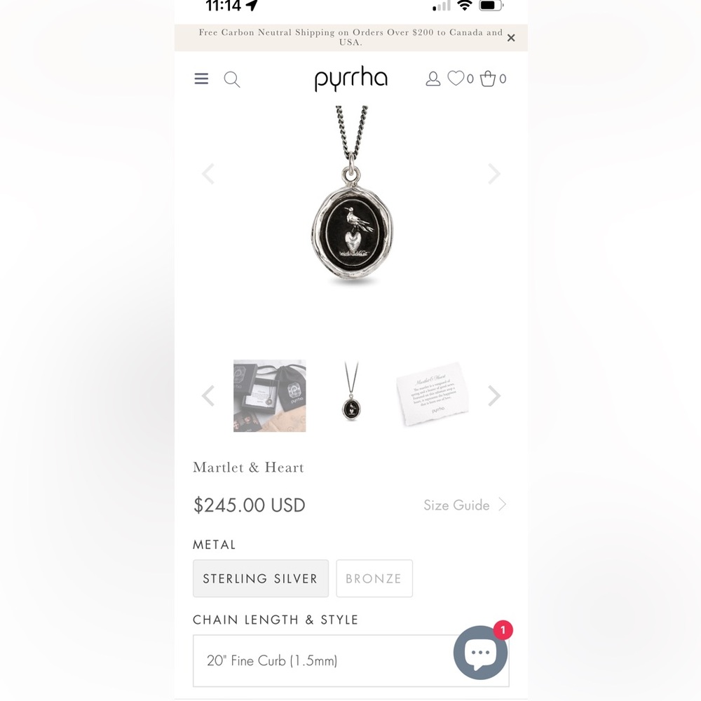 Pyrrha talisman and chain